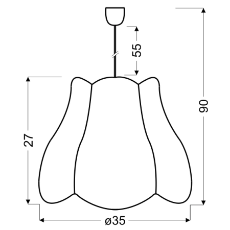 lampa wisząca 31-96961 z serii ZUZA - wymiary