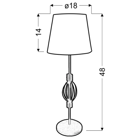 lampka stołowa / nocna 41-96978 z serii ROSETTE - wymiary