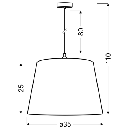 lampa wisząca 31-03218 z serii MIRAGE - wymiary