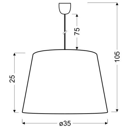 lampa wisząca 31-03225 z serii KAREN - wymiary