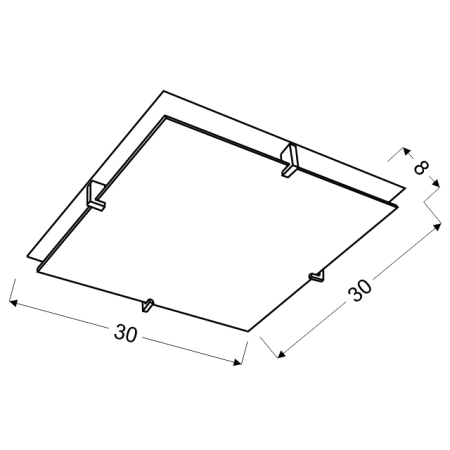 Kwadratowy plafon z ozdobnym kloszem, do sypialni 10-12814 z serii FIKUS - wymiary