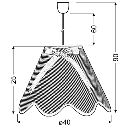 lampa wisząca 31-14566 z serii LOLA - wymiary