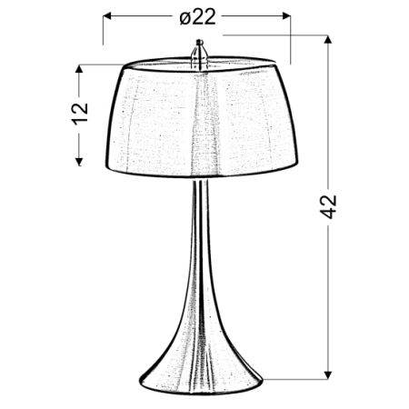 lampka stołowa / nocna 41-25203 z serii OXFORD - wymiary