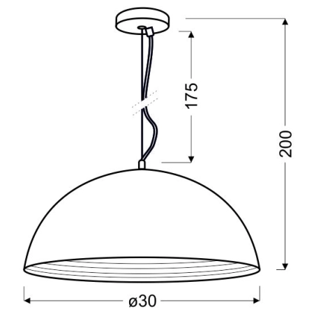 Lampa wisząca z kopułowym, chromowanym kloszem 31-26361 z serii DORADA - wymiary