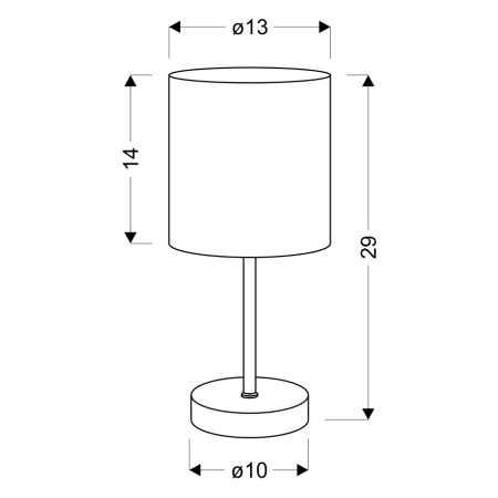 lampka stołowa / nocna 41-26750 z serii EMILY - wymiary