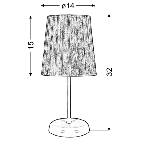 lampka stołowa / nocna 41-30603 z serii RIFASA - wymiary