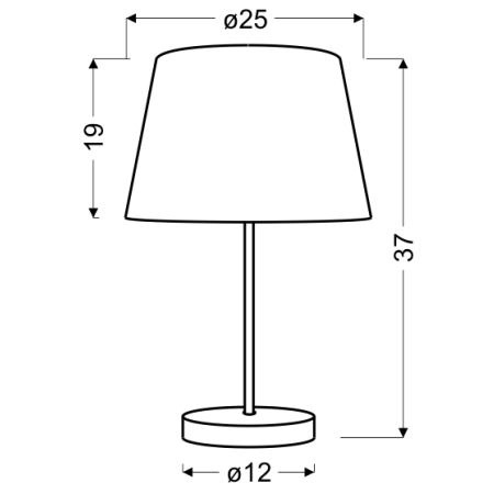 lampka stołowa / nocna 41-34106 z serii PABLO - wymiary