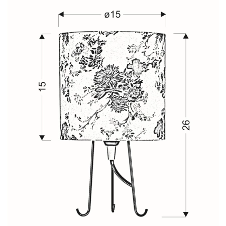 lampka stołowa / nocna 41-34731 z serii MICRA - wymiary