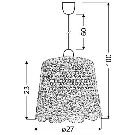 lampa wisząca 31-38401 z serii NONNA - wymiary