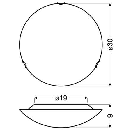 plafon 13-39606 z serii ASTRO - wymiary