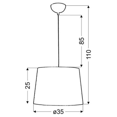 lampa wisząca 31-49117 z serii ORLANDO - wymiary