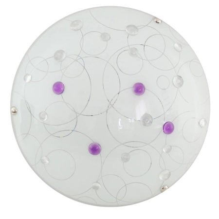 Ledowy, okrągły plafon z fioletowym zdobieniem 13-49728 z serii ASTRO