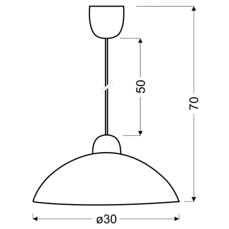 Ponadczasowa, biała lampa wisząca do kuchni 31-54234 z serii MONTI - wymiary