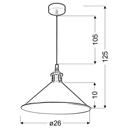 Talerzowa lampa wisząca w stylu retro, do kuchni 31-56313 z serii VELO - wymiary