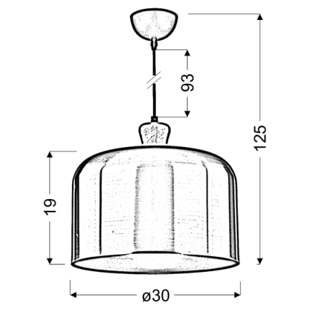 DICTORIA LAMPA WISZĄCA 30 1X40W E27 ZŁOTY - wymiary