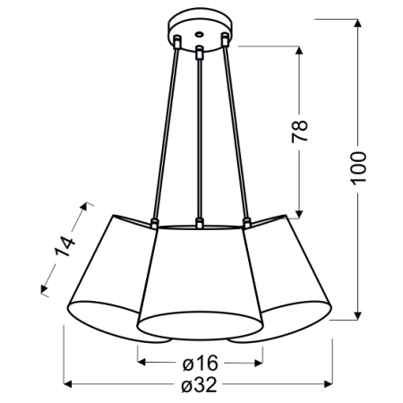 lampa wisząca 33-62932 z serii RIVER - wymiary