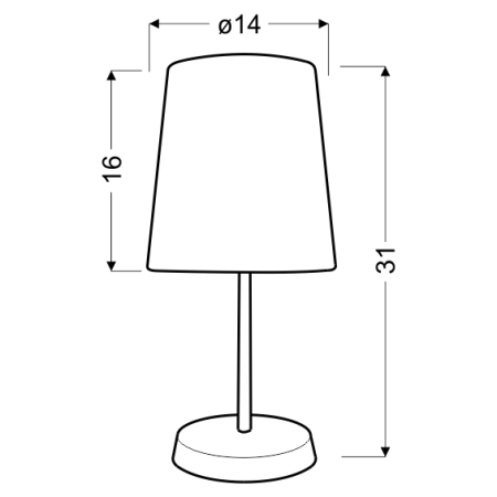 lampka stołowa / nocna 41-63038 z serii GIRL - wymiary