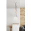 Szara lampa wisząca wąska z drewnem E27 LEDEA 50101265 z serii TROSA 2