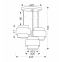 Potrójna lampa wisząca ze stalowymi abażurami 33-17901 z serii TWIN - wymiary