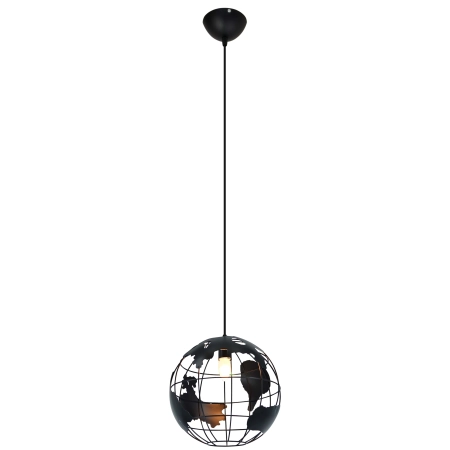 Czarna lampa wisząca w kształcie globusu 6862/1 BLACK z serii PLANETA