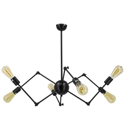 Lampa wisząca na ozdobne żarówki 6767/6 BLACK z serii SPIDER