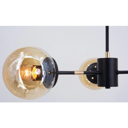 Czarna lampa sufitowa do sypialni i salonu 8044/3 BL TR z serii GAJA - 6