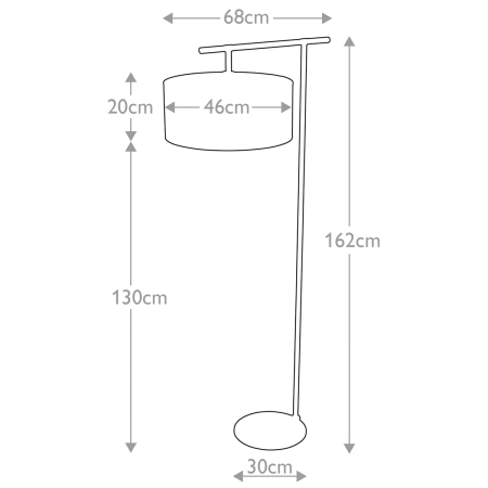 Czarna lampa podłogowa z abażurem BALANCE-FL-BKPB z serii BALANCE - 2