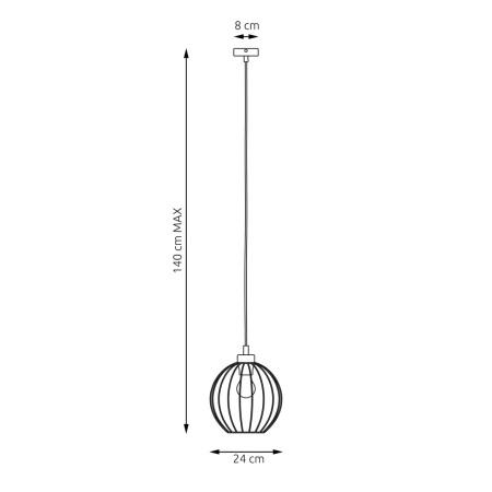 Pojedyncza lampa wisząca z drucianym kloszem 1368/1 z serii NANDO