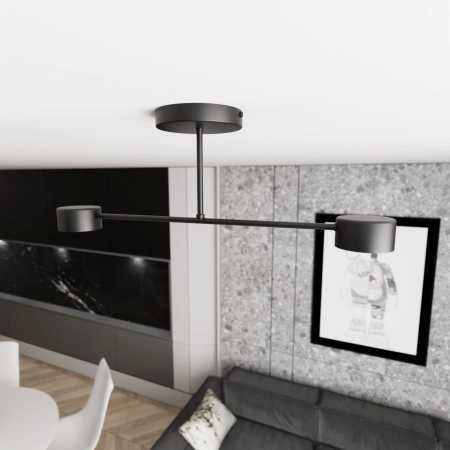 Minimalistyczna lampa na 2 żarówki 1355/2 z serii HALO 2 BLACK