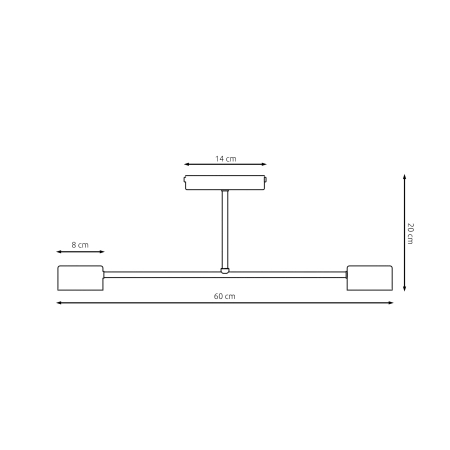 Minimalistyczna lampa na 2 żarówki 1355/2 z serii HALO 2 BLACK