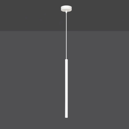 Biała lampa wisząca w kształcie długiej tuby 553/1 z serii SELTER - 2