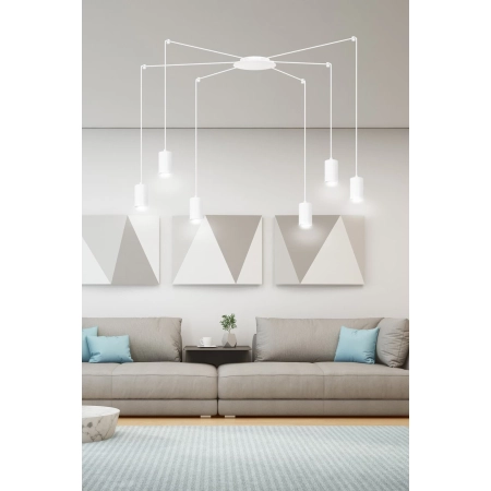 Modernistyczna lampa wisząca w kolorze bieli 525/6 z serii TRAKER - 5