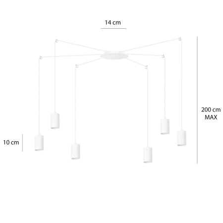 Modernistyczna lampa wisząca w kolorze bieli 525/6 z serii TRAKER - 9