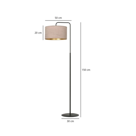 Elegancka lampa podłogowa z różowym abażurem 1053/LP1 z serii HILDE - 5