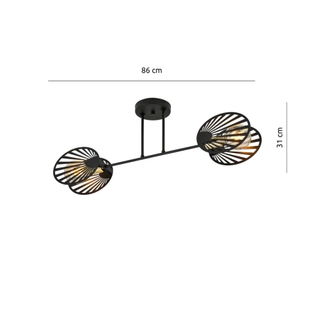 Lampa sufitowa, metalowe ażurowe osłony 1181/2 z serii TALIA - 5