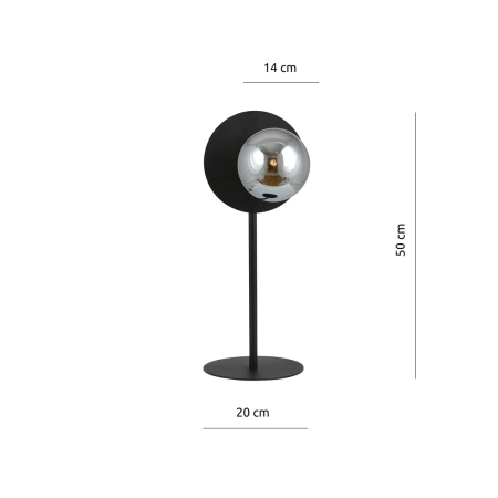 Ozdobna, niesymetryczna lampka stołowa - czarna 1186/LN z serii OSLO - 4