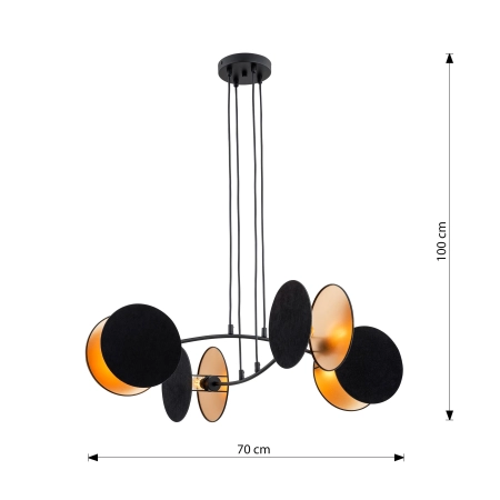 Modernistyczna lampa wisząca do salonu 1325/4 z serii MOTIF