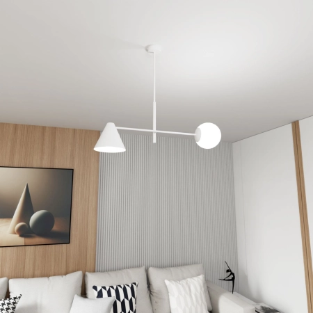 Biała, nowoczesna lampa do sypialni 1348/2 z serii HERMES 2 WHITE - 3