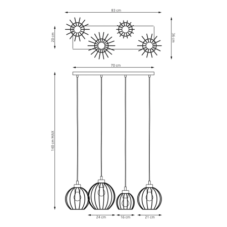 Lampa wisząca idealna do nowoczesnej kuchni 1369/4 z serii NANDO - 7