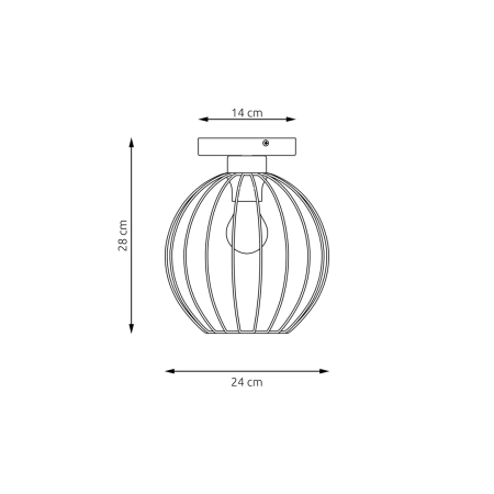 Złoto-czarna lampa sufitowa z drucianym kloszem 1370/1 z serii NEST - 5