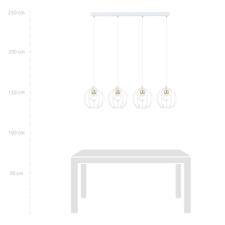 Lampa wisząca do nowoczesnego wnętrza - biały drut 1223/4 z serii GINO