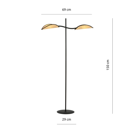 Lampa z abażurami stylizowanymi na liście 1108/LP2 z serii LOTUS