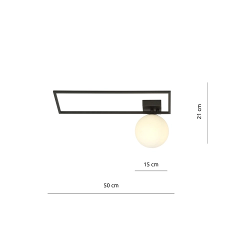 Minimalistyczna lampa sufitowa z białą kulą 1130/1A z serii IMAGO