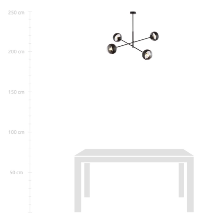 Nowoczesna lampa sufitowa z kloszami 1168/4 z serii LINEAR