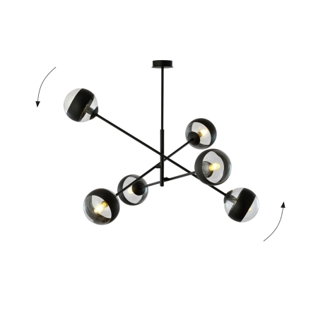 Lampa sufitowa z obrotowymi ramionami 1168/6 z serii LINEAR