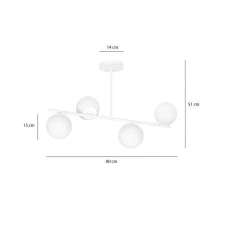 Minimalistyczna, biała lampa sufitowa do sypialni 1021/4 z serii BIOR