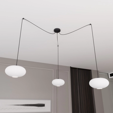 Lampa wisząca ze szklanymi kloszami 1374/3 z serii ORIGO 3 BL OPAL