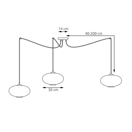 Lampa wisząca ze szklanymi kloszami 1374/3 z serii ORIGO 3 BL OPAL