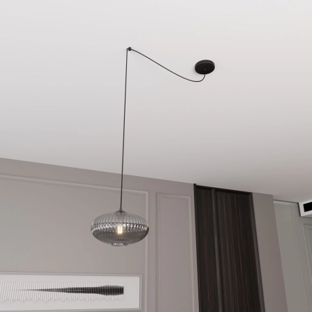 Lampa wisząca z grafitowym kloszem 1375/1 z serii ORIGO 1 BL GRAFIT - 3