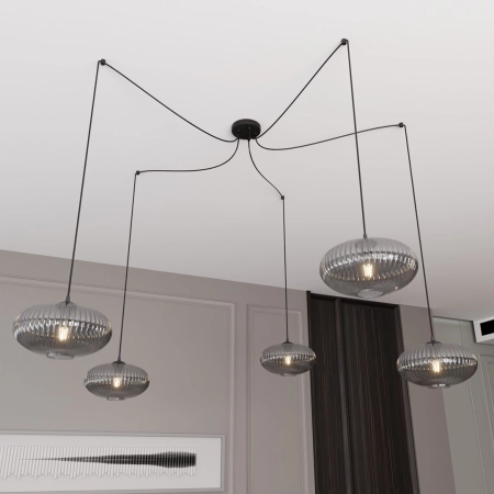 Lampa wisząca do dużego pomieszczenia 1375/5 z serii ORIGO 5 BL GRAFIT - 3